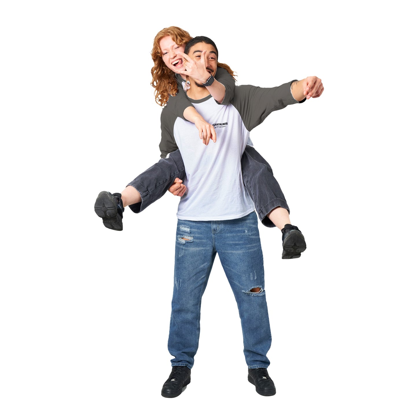 Wild Earthlings - Raglan Tee 3/4 sleeve  (Asphalt)