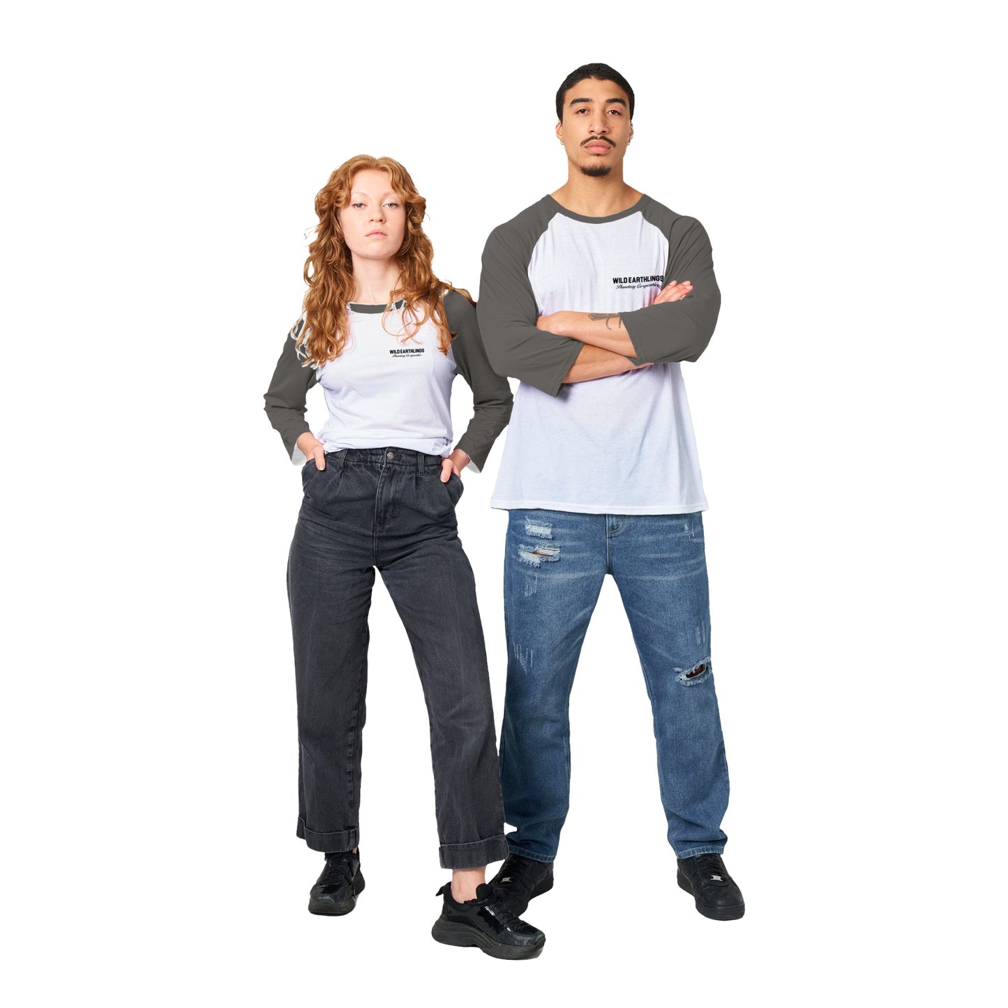 Wild Earthlings - Raglan Tee 3/4 sleeve  (Asphalt)